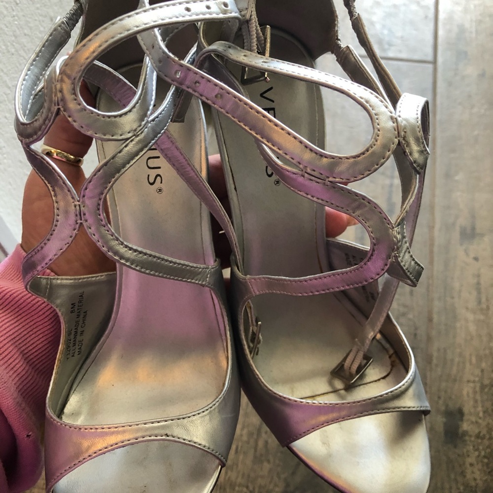 Silver sexy heels